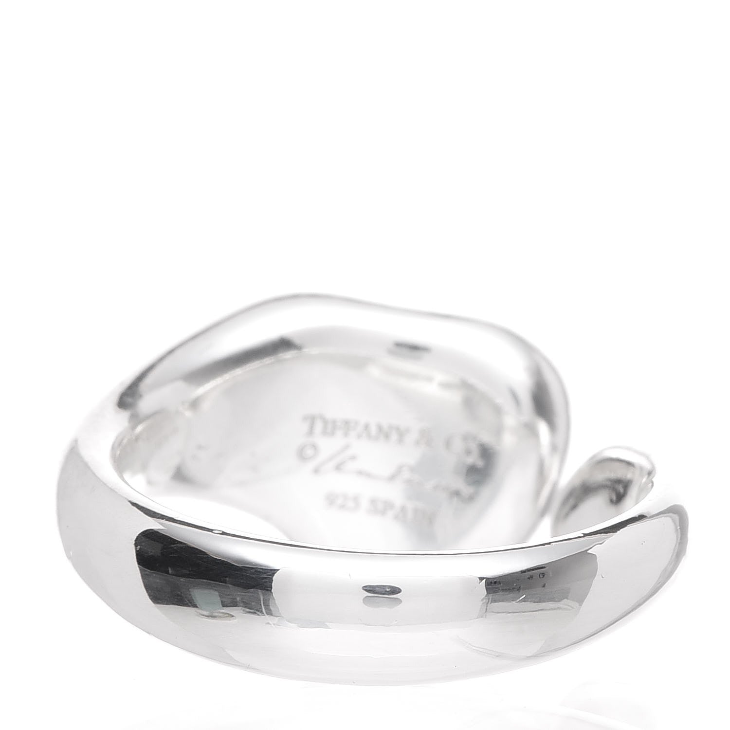 Tiffany Sterling Silver Diamond Elsa Peretti Full Heart Ring 53 6.5 3 of 5