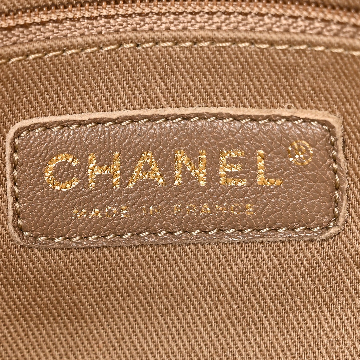 Crumpled Grained Calfskin Large Coco Pleats Tote Khaki