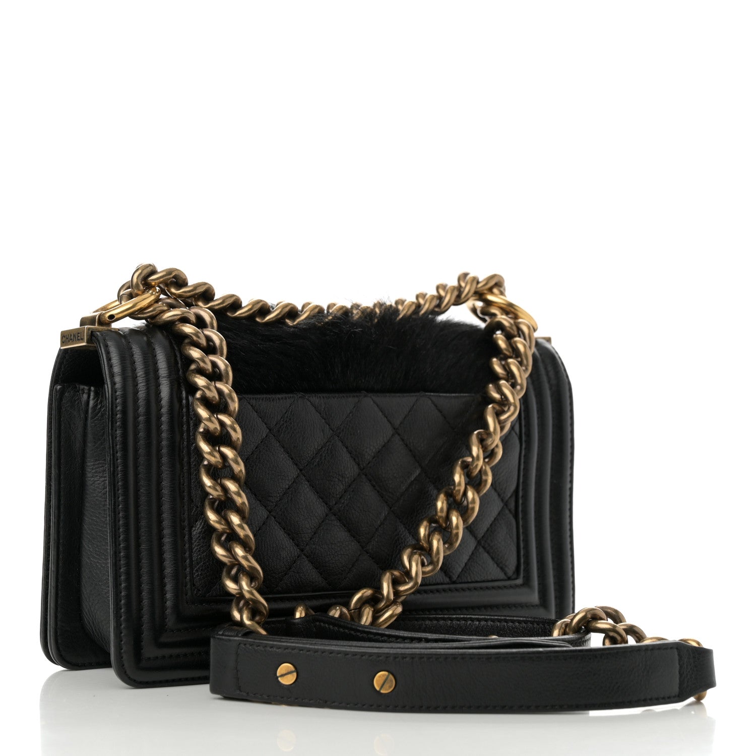 Chanel Goat Hair Medium Celtic Boy Flap Black 3 of 15