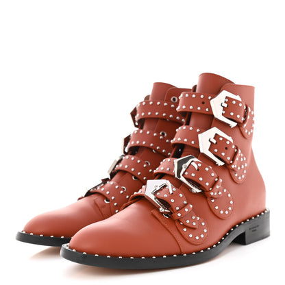 Givenchy Calfskin Studded Prue Buckle Bootie 36.5 Cognac 3 of 12