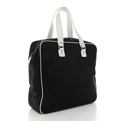 Chanel Canvas Rubber Airlines Large Zip Shopping Tote Black White Red 3 of 11