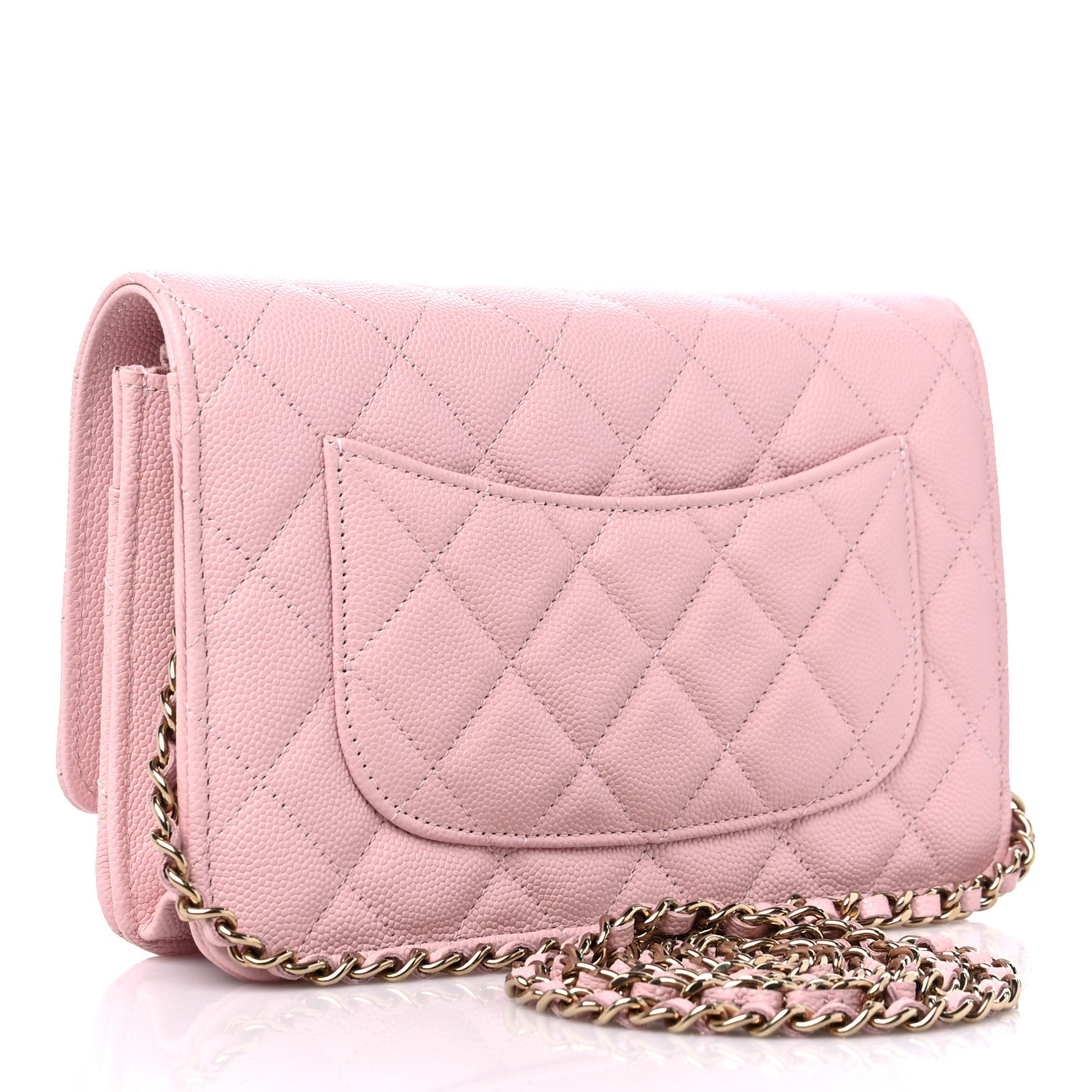 Chanel Caviar Quilted Wallet on Chain WOC Light Pink 3 of 11