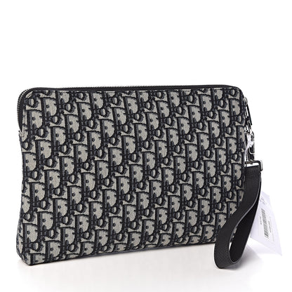 Christian Dior Oblique Pouch Clutch Blue 4 of 8
