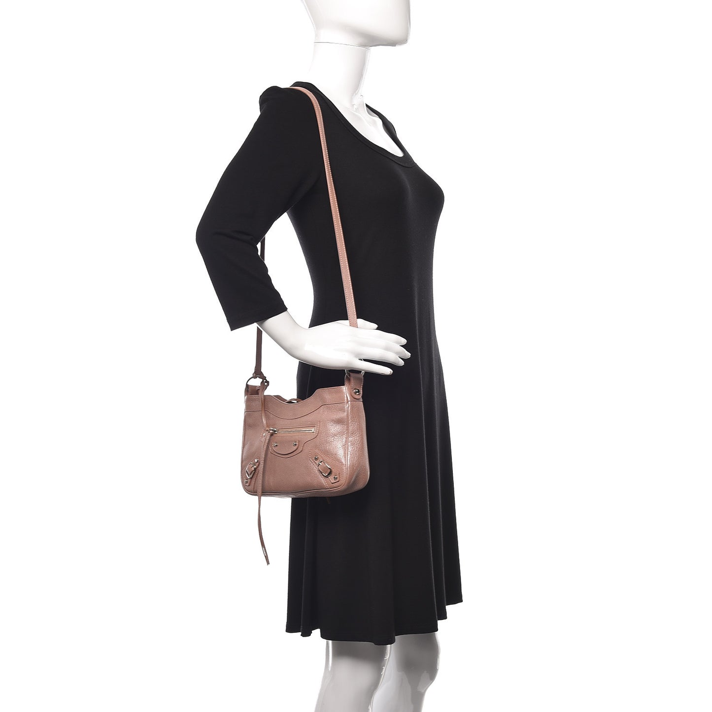 Chevre Classic Silver Hardware Hip Rose