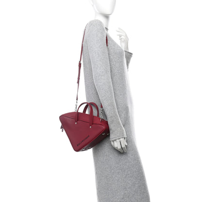 Balenciaga Shiny Day Calfskin S Triangle Duffle Rouge Grenat 2 of 11