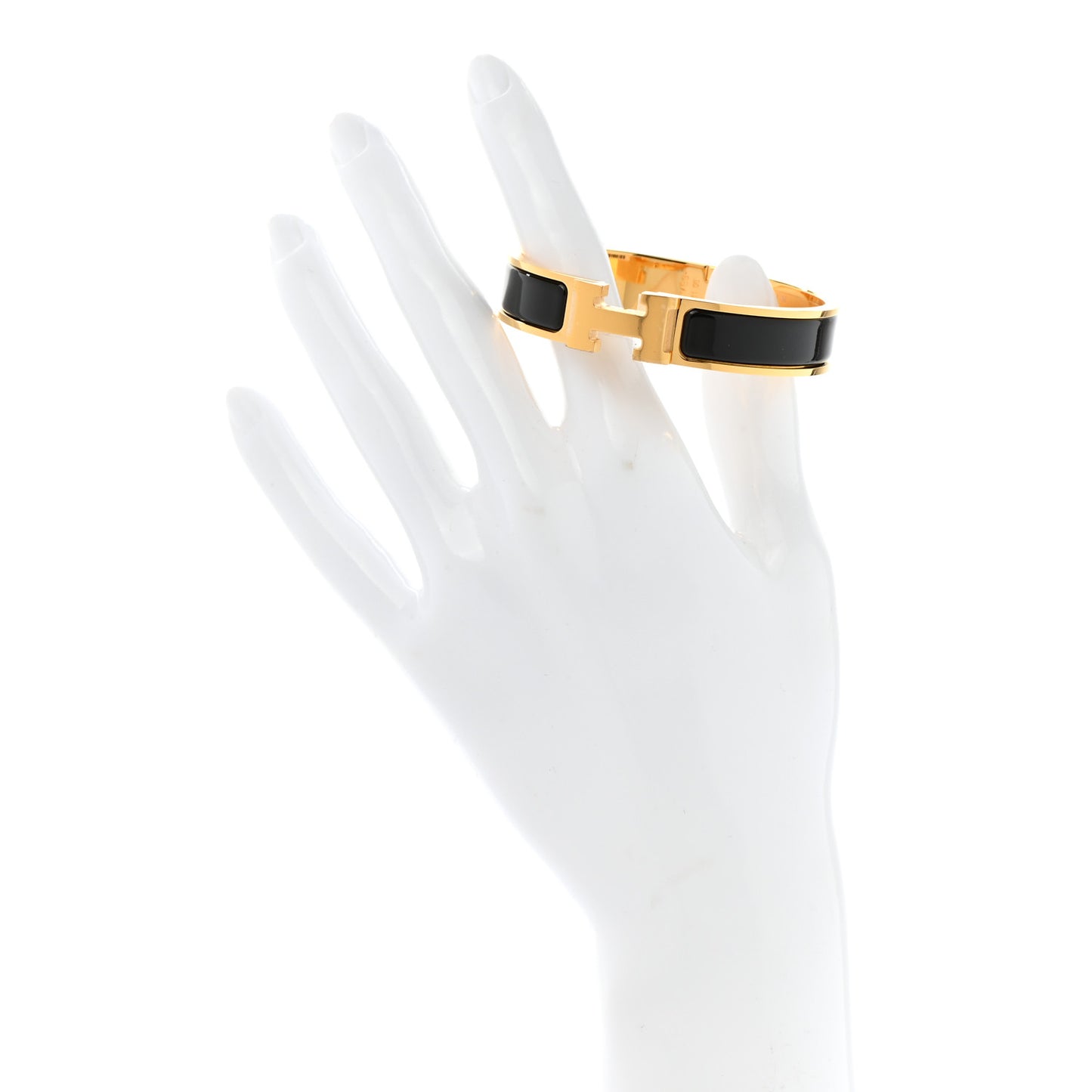 Enamel Narrow Clic Clac H Bracelet PM Black