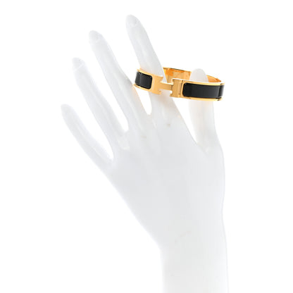 Hermes Enamel Narrow Clic Clac H Bracelet PM Black 2 of 5