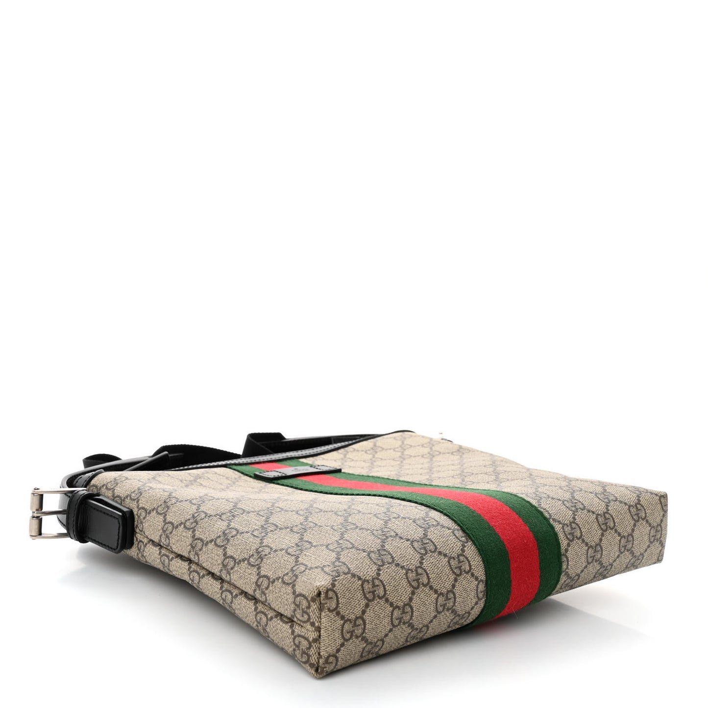 GG Supreme Monogram Web Messenger Bag Black
