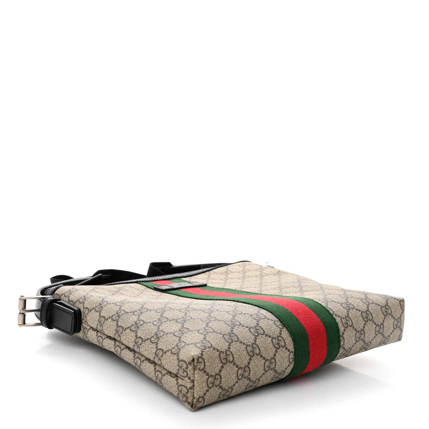 Gucci GG Supreme Monogram Web Messenger Bag Black 4 of 10