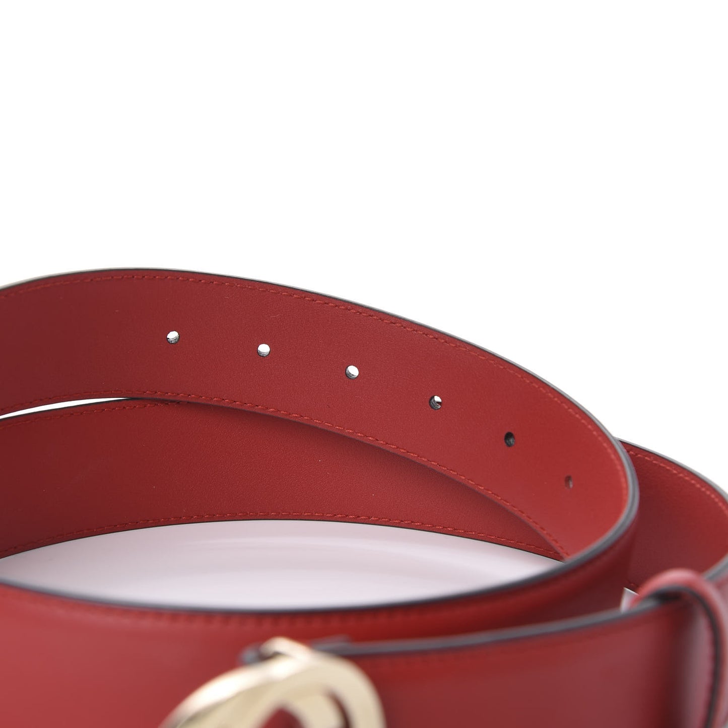 Moon Calfskin Interlocking G 37mm Belt 85 34 Vibrant Red