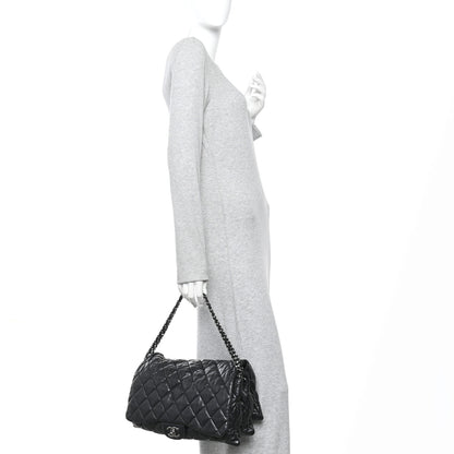 Chanel Lambskin Quilted Chanel 3 Accordion Flap Bag Black 2 of 10