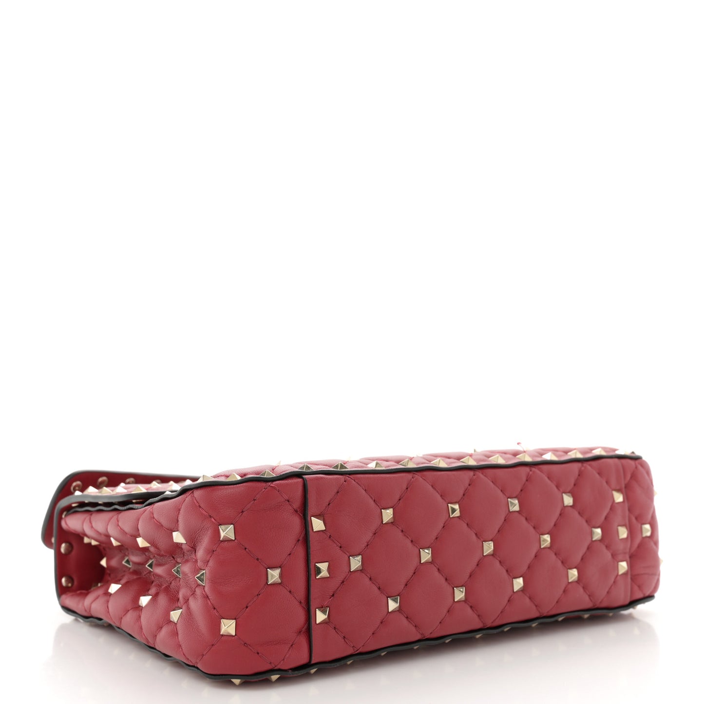 Nappa Medium Rockstud Spike Shoulder Bag Rosso Valentino