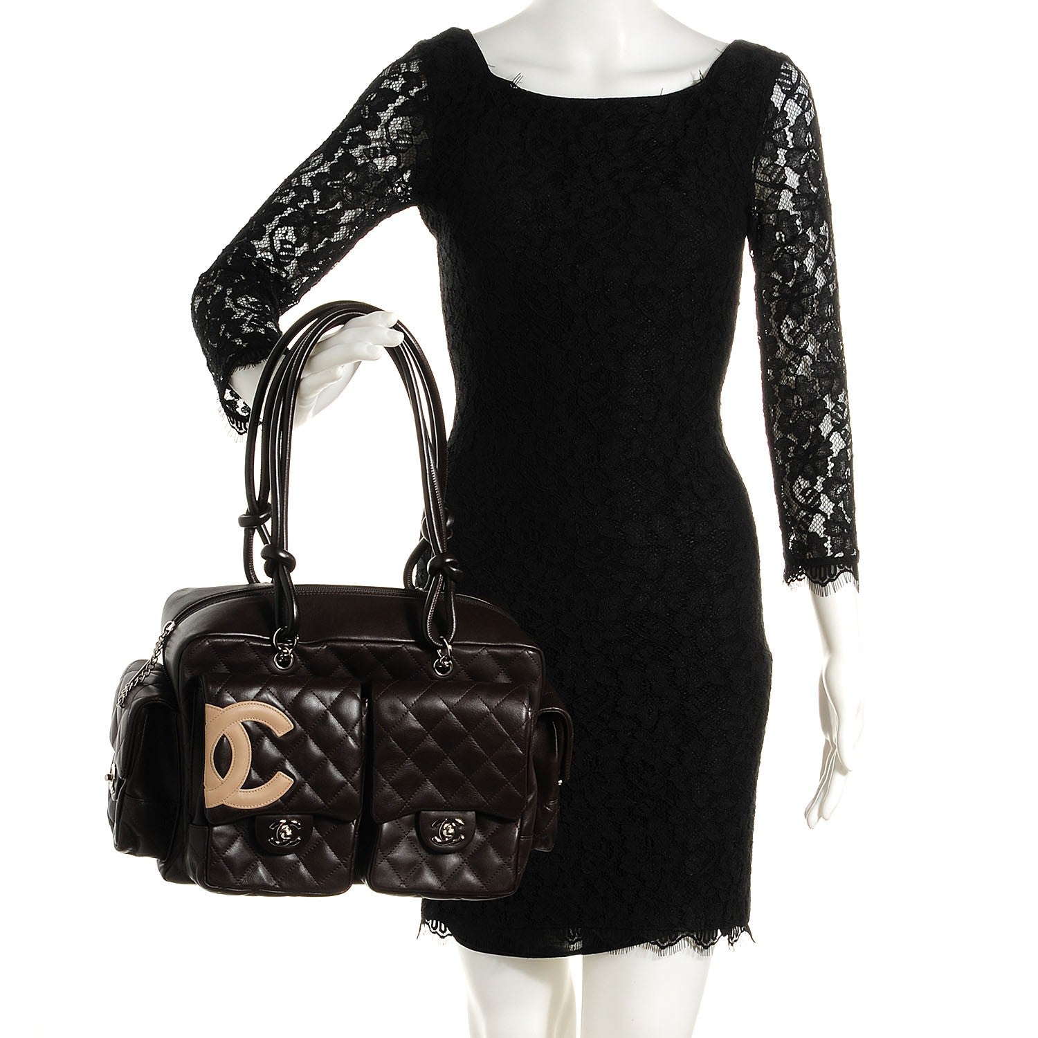 Chanel Calfskin Quilted Large Cambon Multipocket Reporter Brown Beige 2 of 8