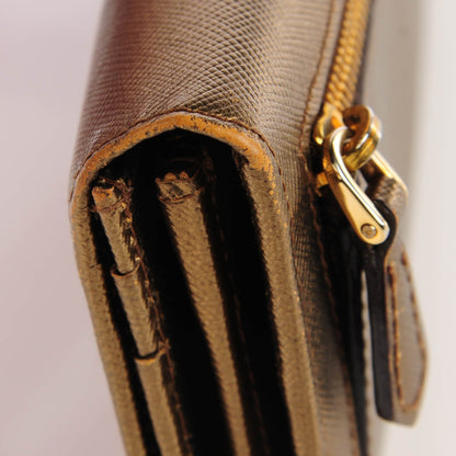 Prada Saffiano Triangle Continental Flap Wallet Bronzo 4 of 12