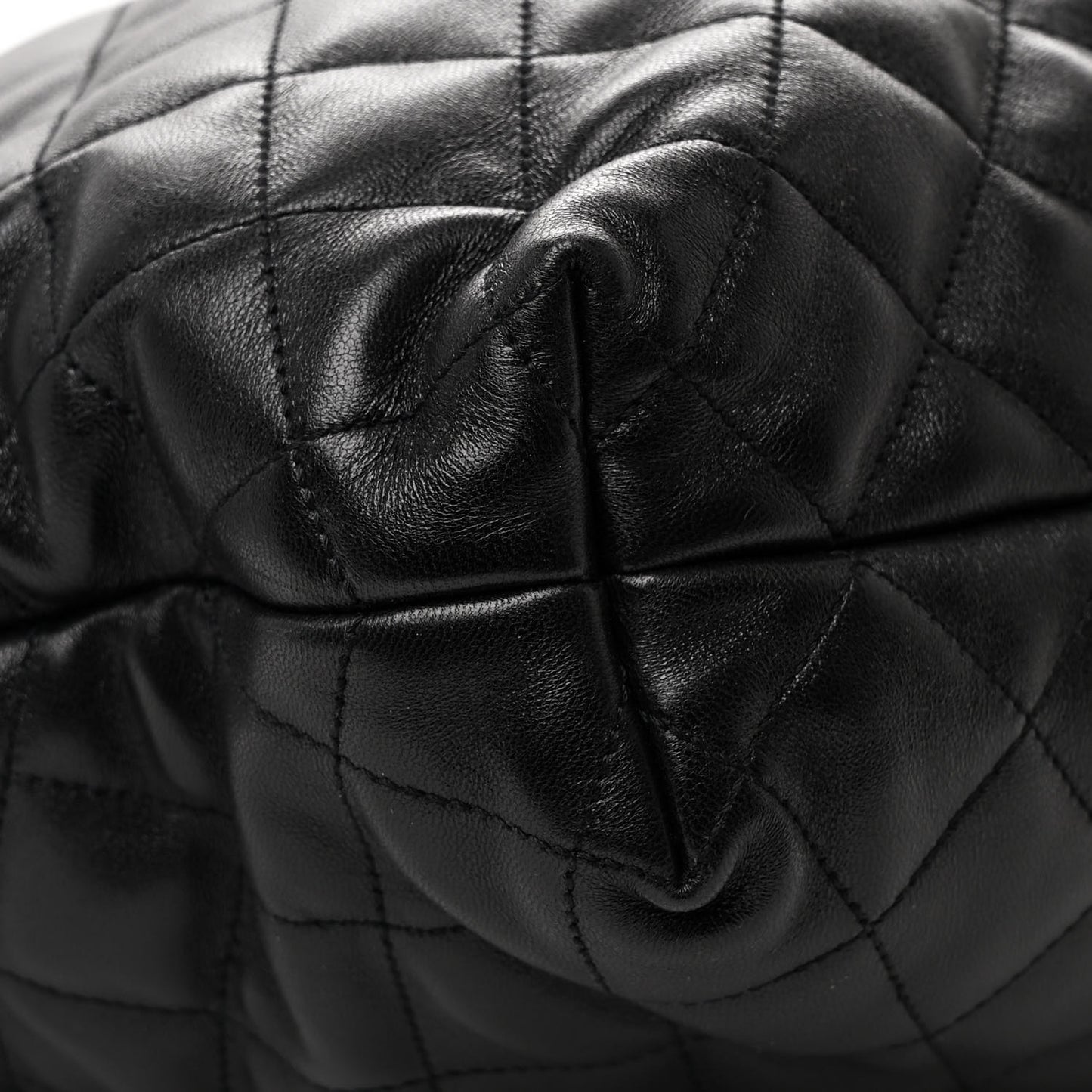 Lambskin Quilted Maxi Icare Shopping Tote Black