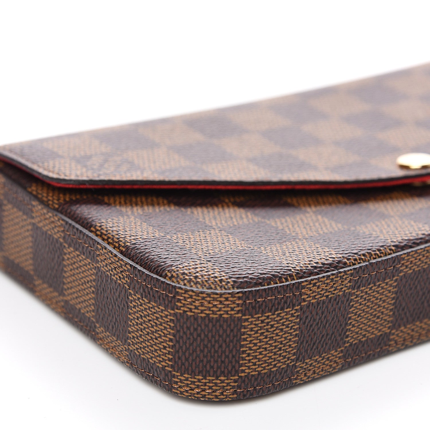 Louis Vuitton Damier Ebene Pochette Felicie Chain Wallet 7 of 9