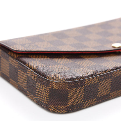 Louis Vuitton Damier Ebene Pochette Felicie Chain Wallet 7 of 9