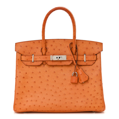 Hermes Ostrich Birkin 30 Orange 1 of 13