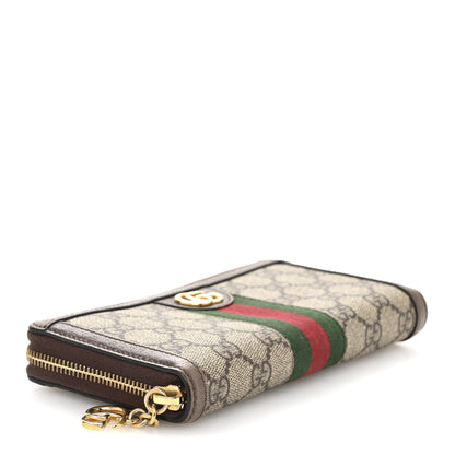 Gucci GG Supreme Monogram Web Ophidia Zip Around Wallet Brown 4 of 10