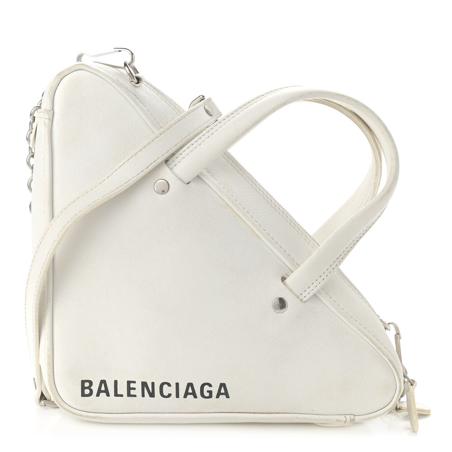 Calfskin XS Triangle Chain Duffle White