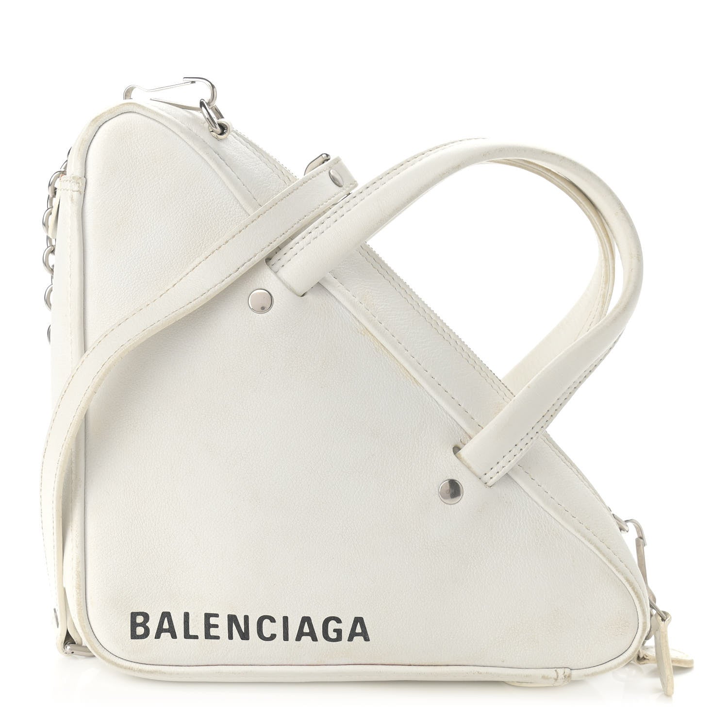 Balenciaga Calfskin XS Triangle Chain Duffle White 1 of 13