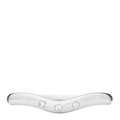 Tiffany 18K White Gold Diamond Elsa Peretti Wedding Band Ring 49 5 1 of 6