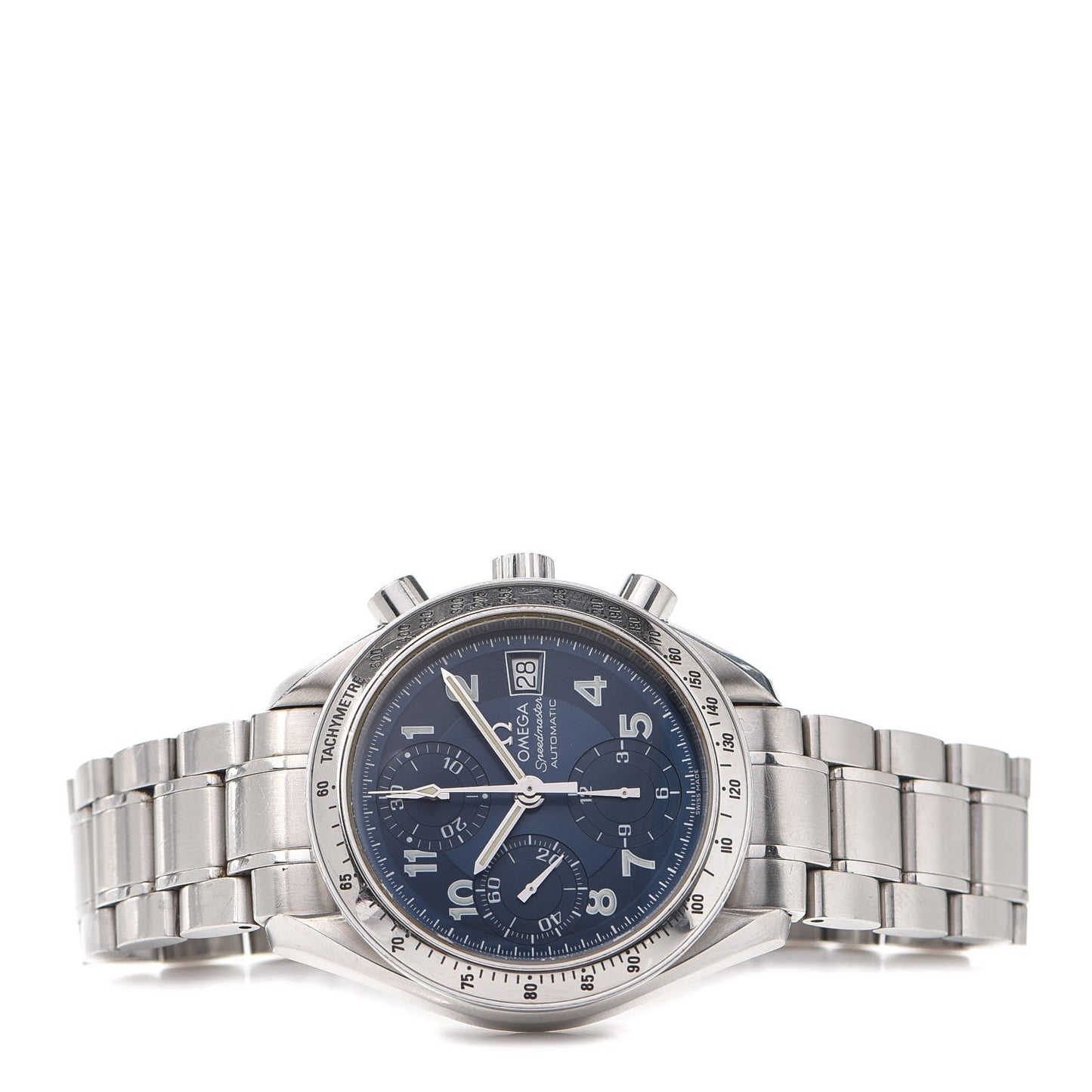 Stainless Steel 39mm Speedmaster Chronograph Automatic Watch Blue 3513.82.00