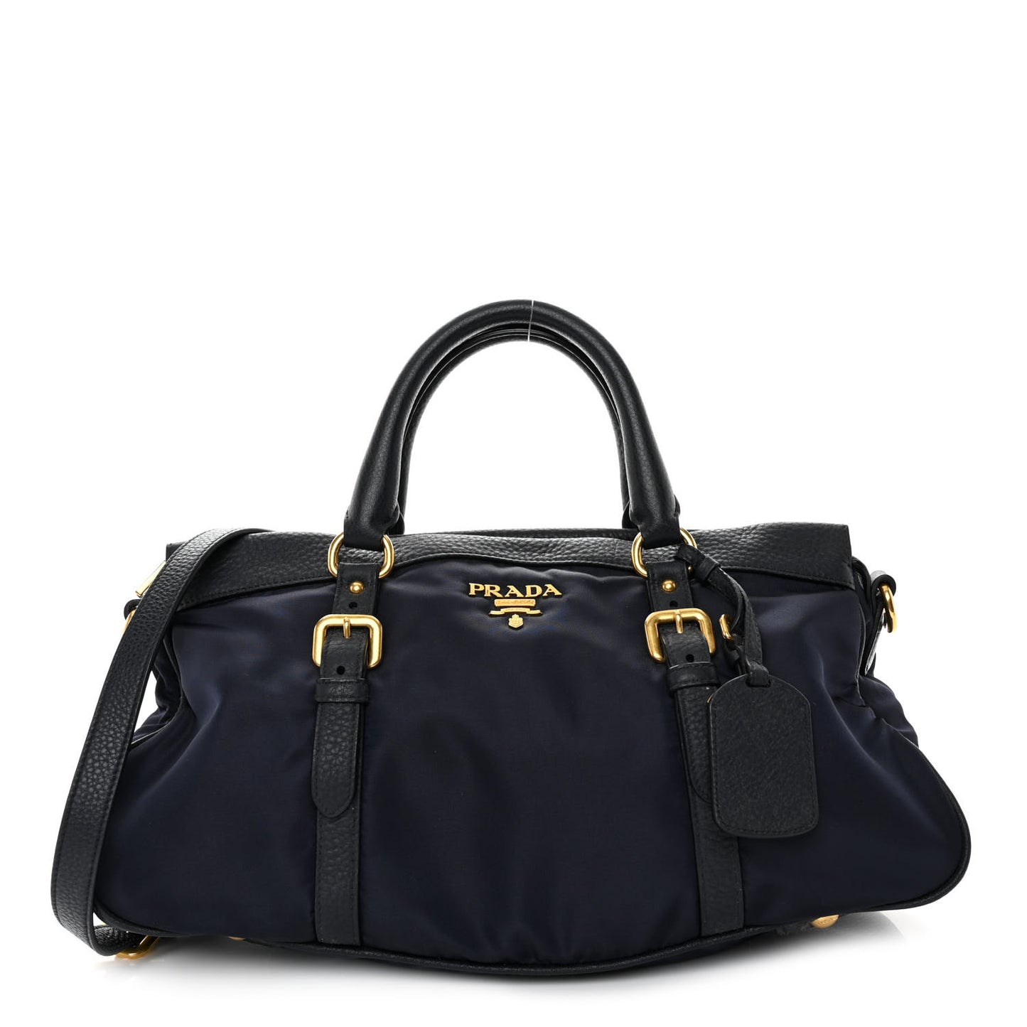 Tessuto Nylon Vitello Daino Shopping Satchel Bleu