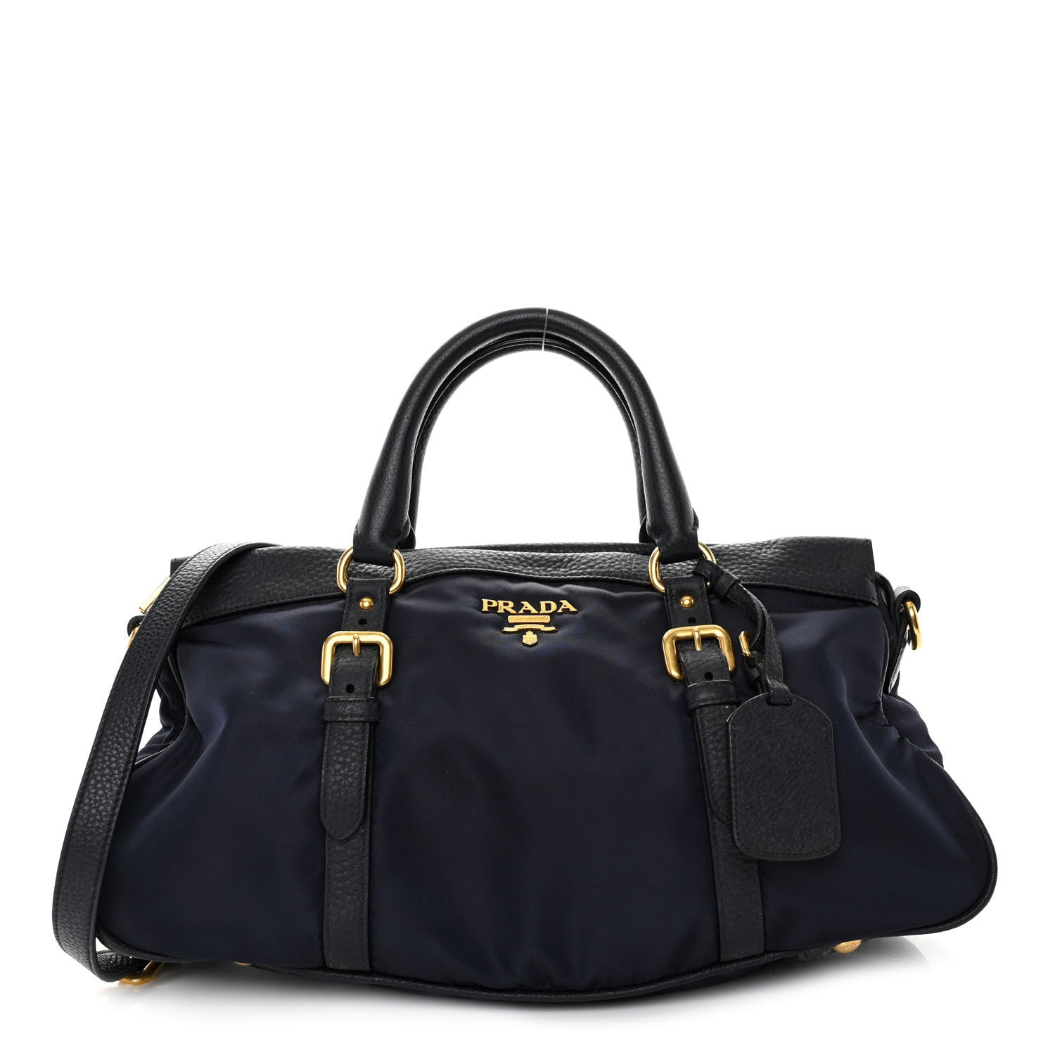 Prada Tessuto Nylon Vitello Daino Shopping Satchel Bleu 1 of 9