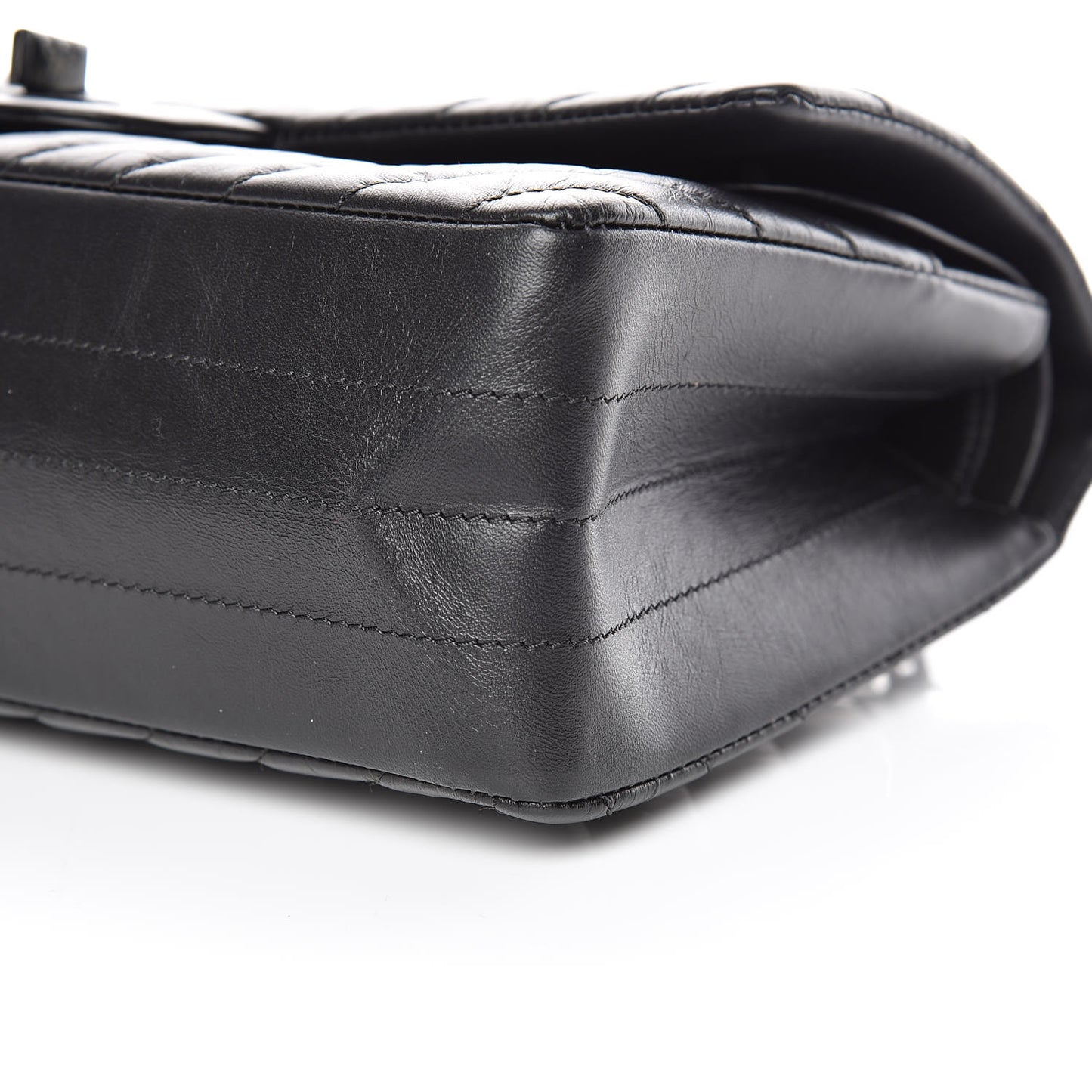Aged Calfskin Chevron Quilted 2.55 Reissue 225 Flap So Black
