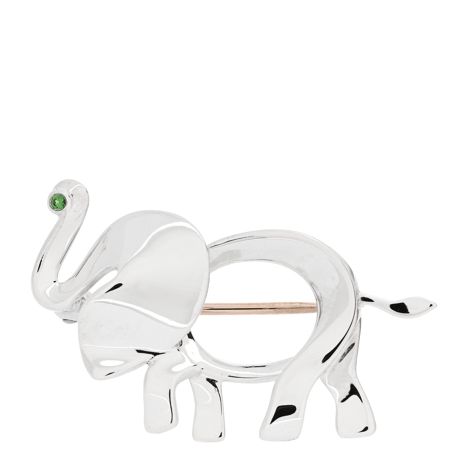 Tiffany Sterling Silver Tsavorite Save the Wild Elephant Brooch 1 of 5