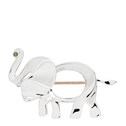 Tiffany Sterling Silver Tsavorite Save the Wild Elephant Brooch 1 of 5