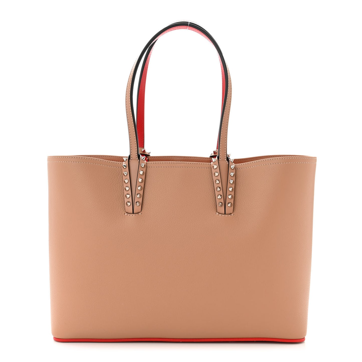 Calfskin Empire Spikes Small East West Cabata Tote Nude