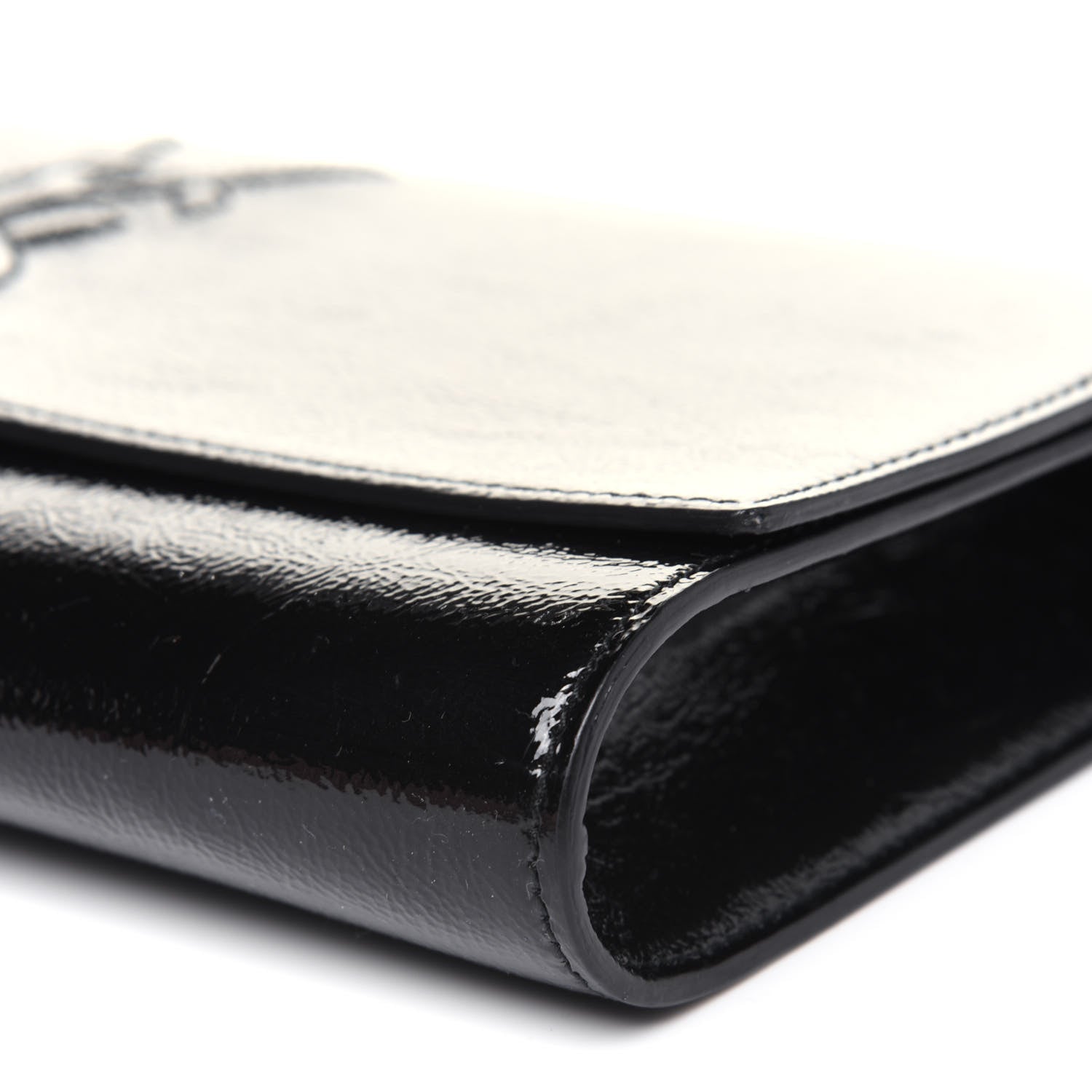 Saint Laurent Textured Patent Monogram Belle De Jour Clutch Black 11 of 13