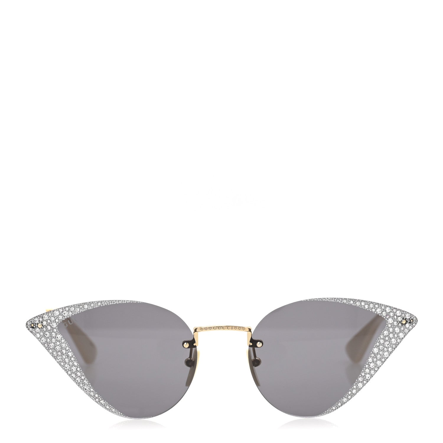 Gucci Metal Crystal Geometrical Frame Sunglasses GG0895S Silver Gold 2 of 9