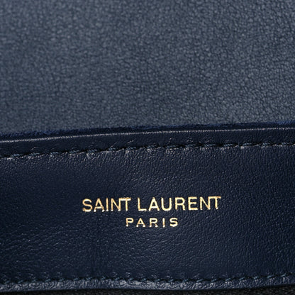 Saint Laurent Suede Toy Loulou Shoulder Bag Deep Marine 6 of 9