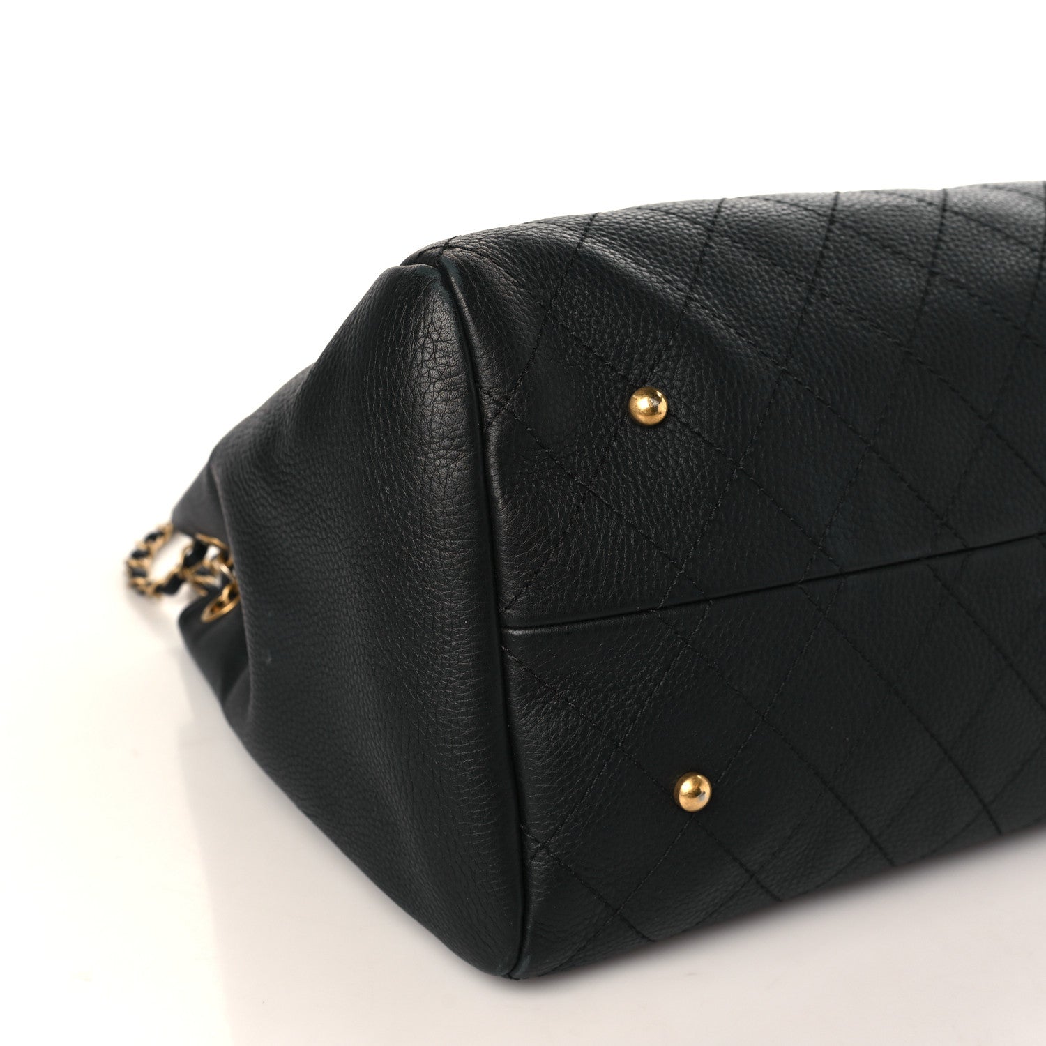 Chanel Grained Calfskin Stitched Large Supple Rock Shopping Tote Black 8 of 10