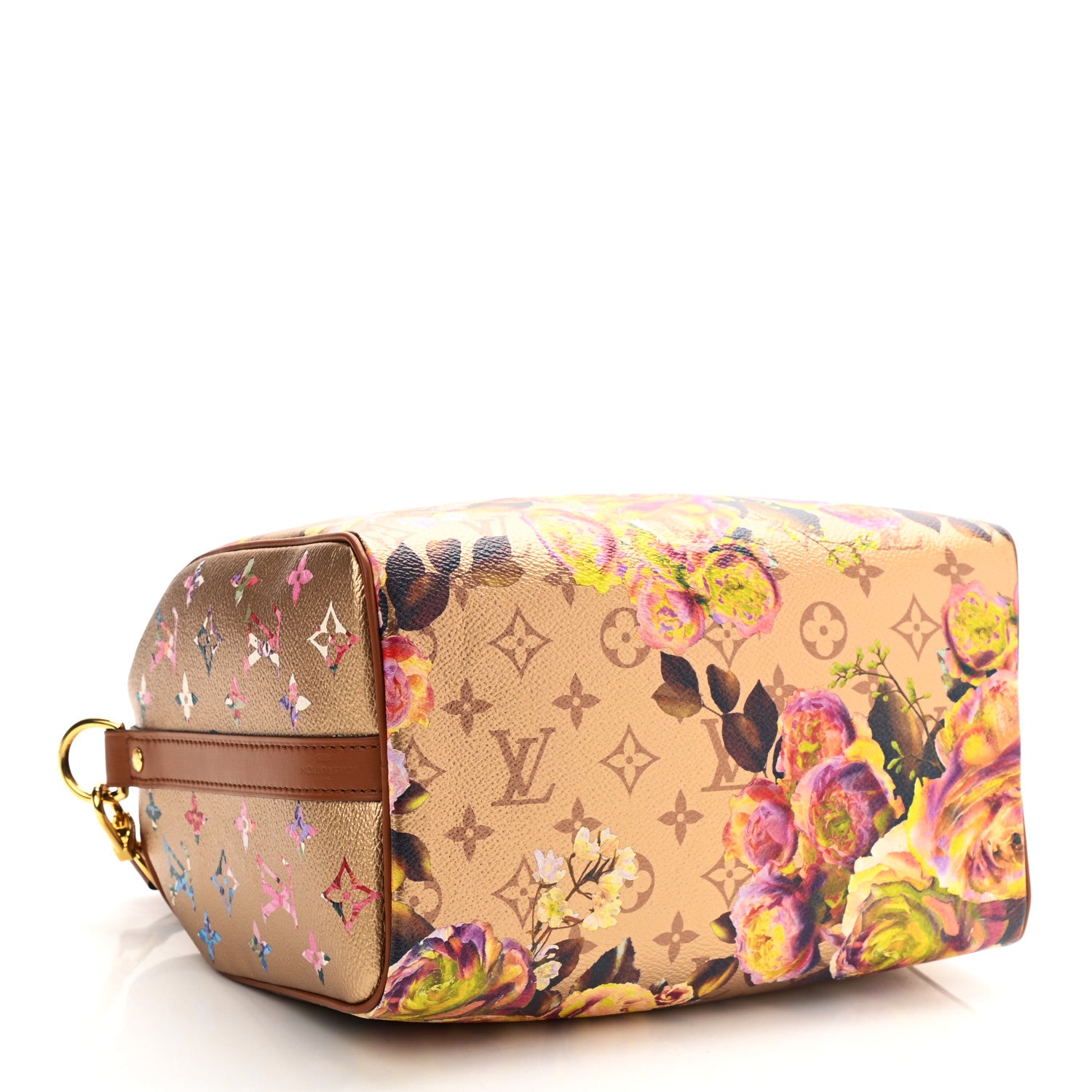 Louis Vuitton Metallic Monogram LV Garden Speedy Bandouliere 25 Gold 4 of 10