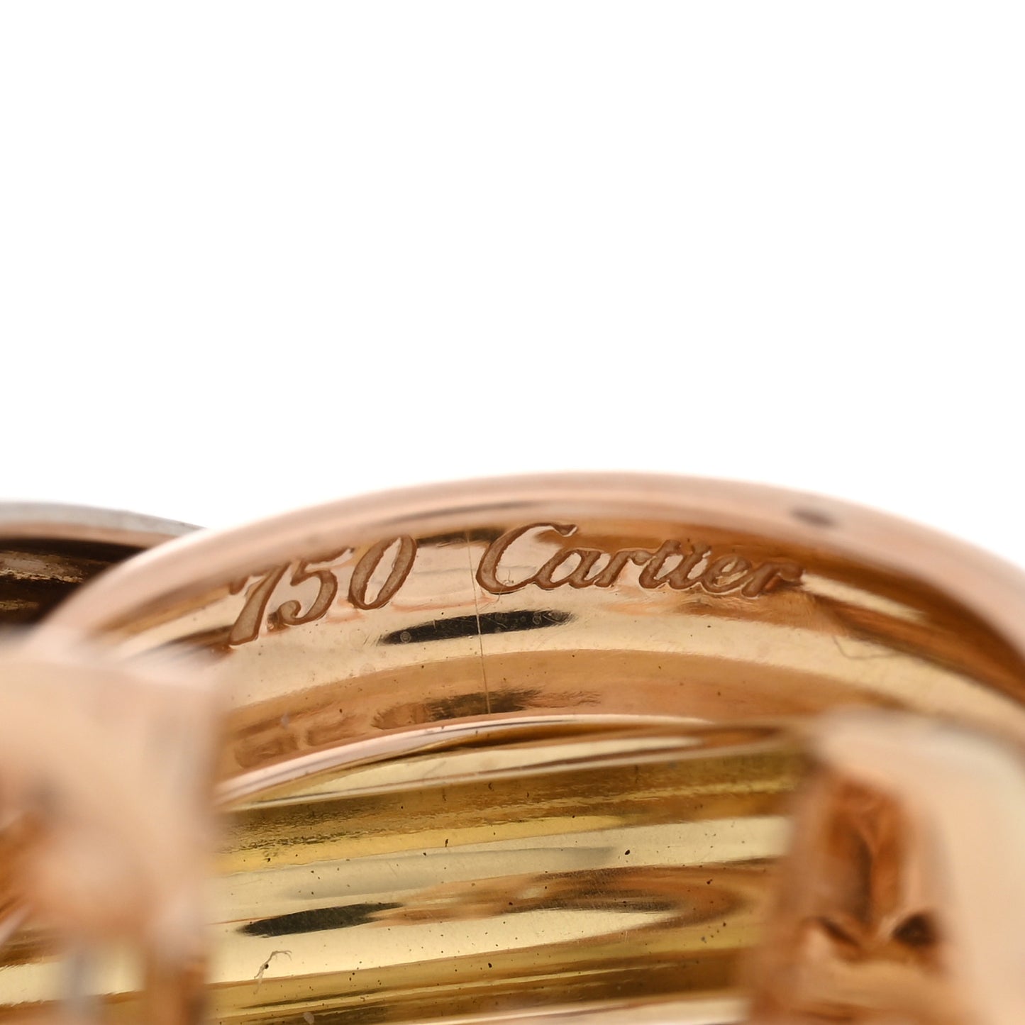 18K Pink Yellow White Gold Classic Trinity Hoop Earrings