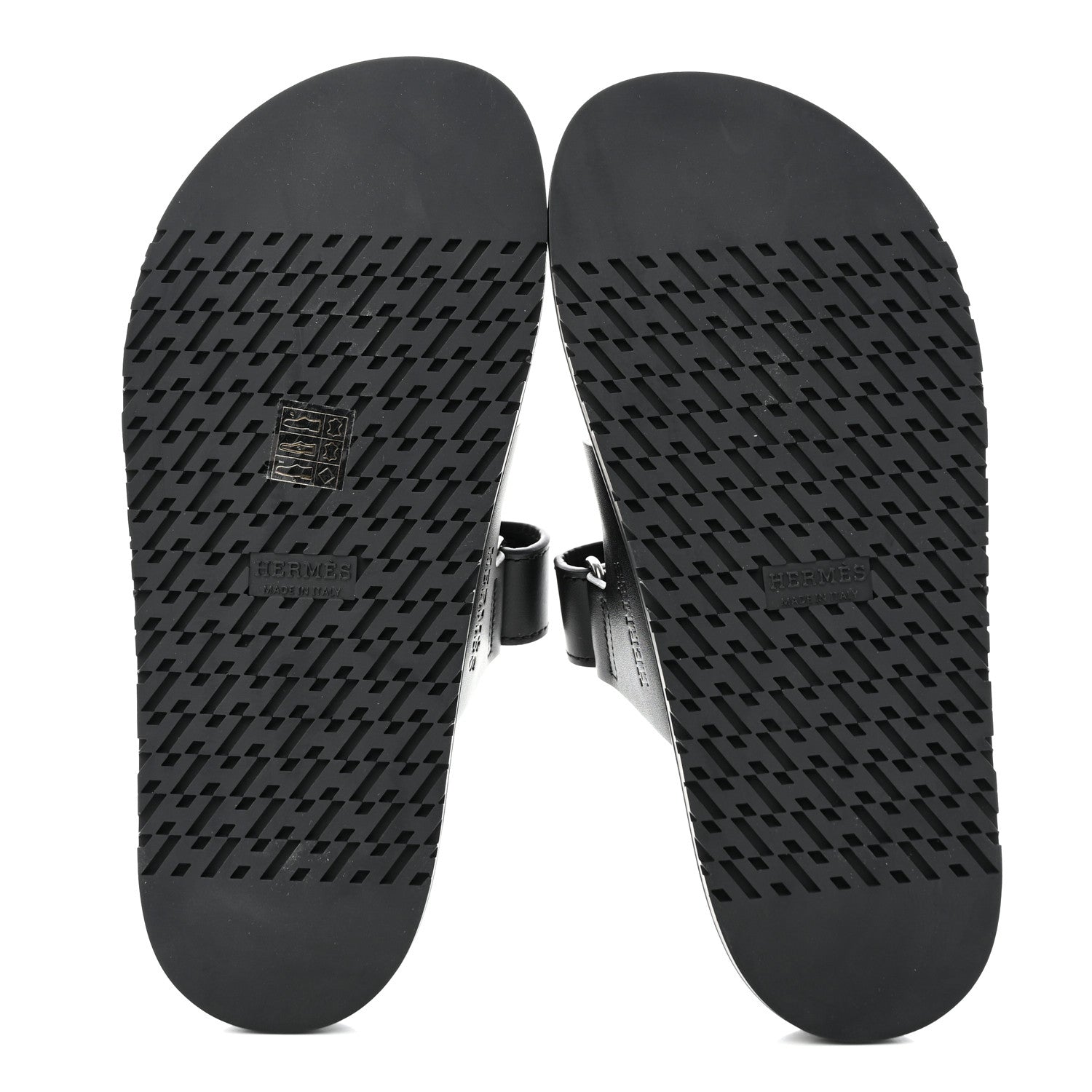 Hermes Calfskin Womens Chypre Sandals 37.5 Black 5 of 9