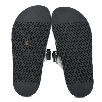 Hermes Calfskin Womens Chypre Sandals 37.5 Black 5 of 9