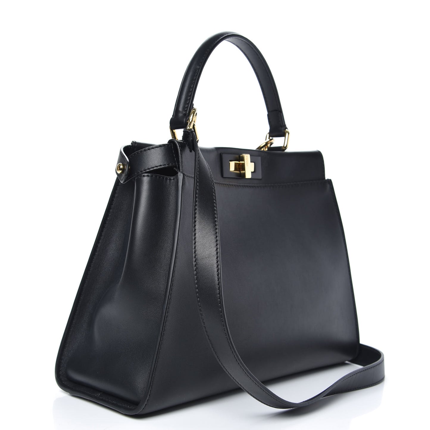Vitello Seta Monster Eyes Medium Peekaboo Iconic Satchel Black