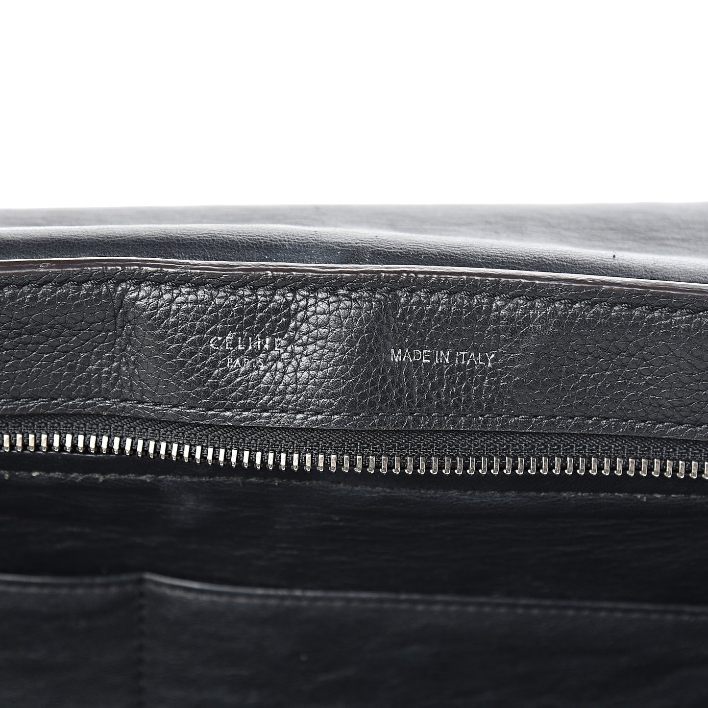 Drummed Calfskin Suede Medium Trapeze Black