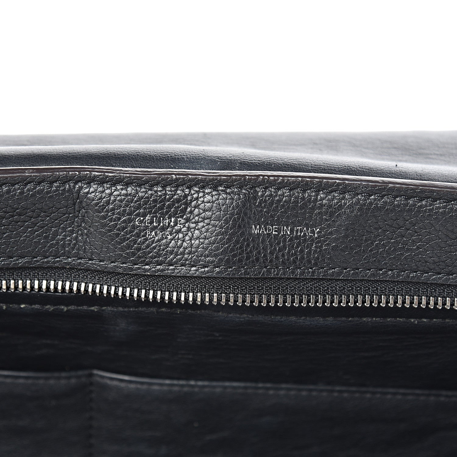 Celine Drummed Calfskin Suede Medium Trapeze Black 6 of 18