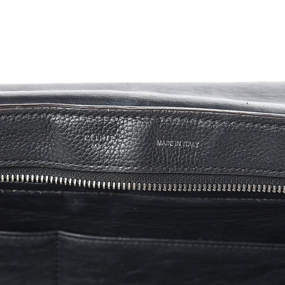 Celine Drummed Calfskin Suede Medium Trapeze Black 6 of 18