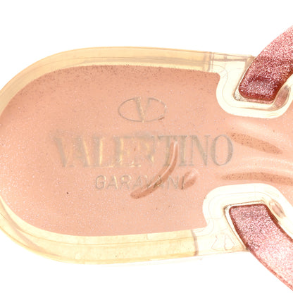 Valentino Garavani PVC Jelly Glitter Rockstud Bow Thong Sandals 41 Pink 6 of 8