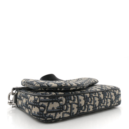 Christian Dior Oblique Saddle Triple Pouch Navy Blue 4 of 10