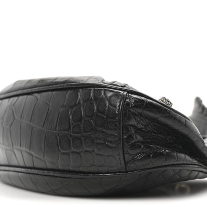 Balenciaga Extra Supple Calfskin Crystal Crocodile Embossed Le Cagole Shoulder Bag XS Black 11 of 11