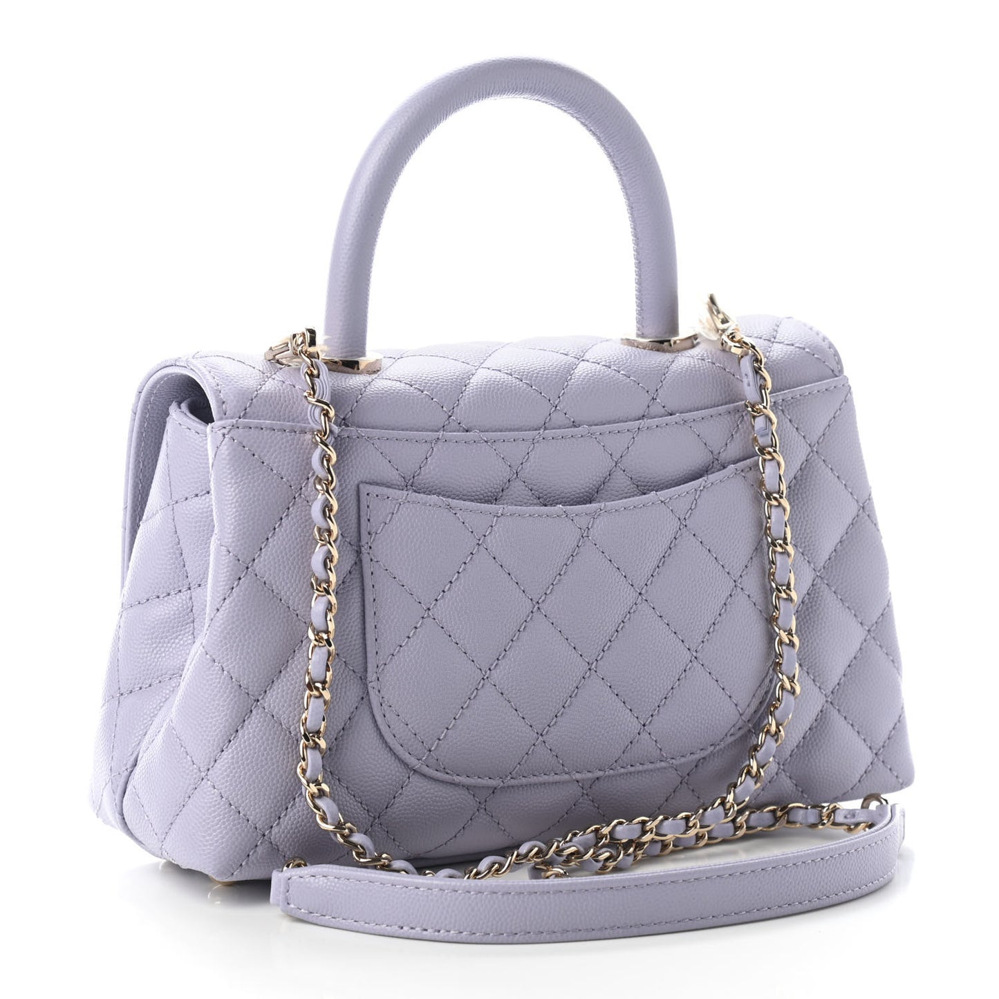Caviar Quilted Mini Coco Handle Flap Light Purple