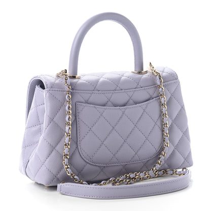 Chanel Caviar Quilted Mini Coco Handle Flap Light Purple 3 of 9